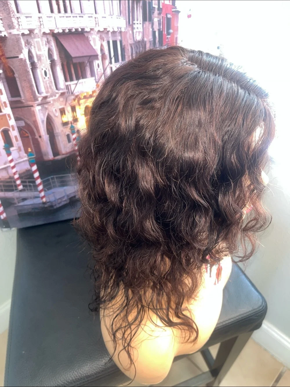 Women's   Wet & Wavy pre parted wig- Brown 100% human hair